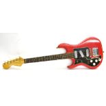 Watkins Rapier left-handed electric guitar, ser. no. 4514, red finish with some marks and wear, re-