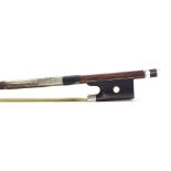 Silver mounted violin bow stamped Armand Latour, 54gm