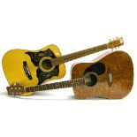 Kay K450 acoustic guitar made in Korea; together with a Hohner HW420G-TOB acoustic guitar (2)