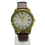 (TW6N1W) Omega Geneve automatic gold plated and stainless steel gentleman's wristwatch, tan