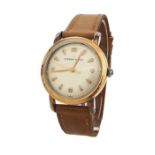 Eterna-Matic gold plated and stainless steel gentleman's wristwatch, circular silvered dial with