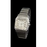 Cartier Santos gentleman's stainless steel bracelet watch, ref. 1564, ser. no. 384895CE, quartz,