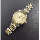 (3KFKJQ) Rolex Oyster Perpetual Date lady's gold and steel bracelet watch, ref. 6916, ser. no.