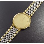 (LYDH83) Omega De Ville gold plated gentleman's bracelet watch, circular gilt dial with baton