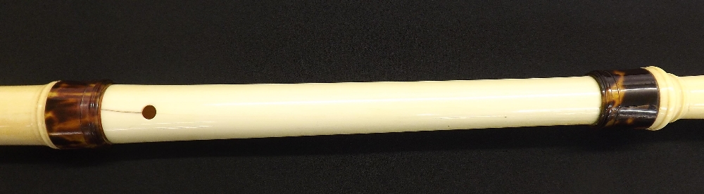 Ivory treble (alto) recorder, probably German, second quarter 18th century, screw tenons, the - Image 4 of 13