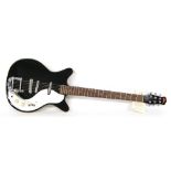 Jerry Jones baritone electric guitar, ser. no. 8966, black finish with white textured edging,