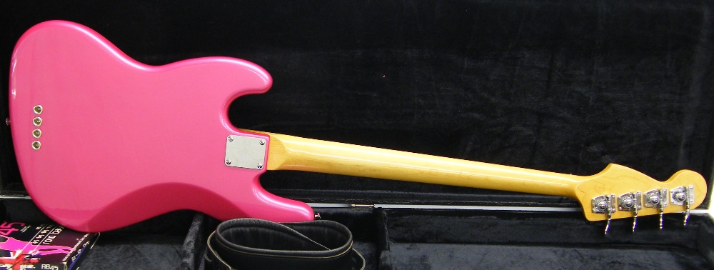Joe White Guitar Workshops Custom Fender Jazz bass style guitar, deep metallic pink finish, - Image 2 of 2