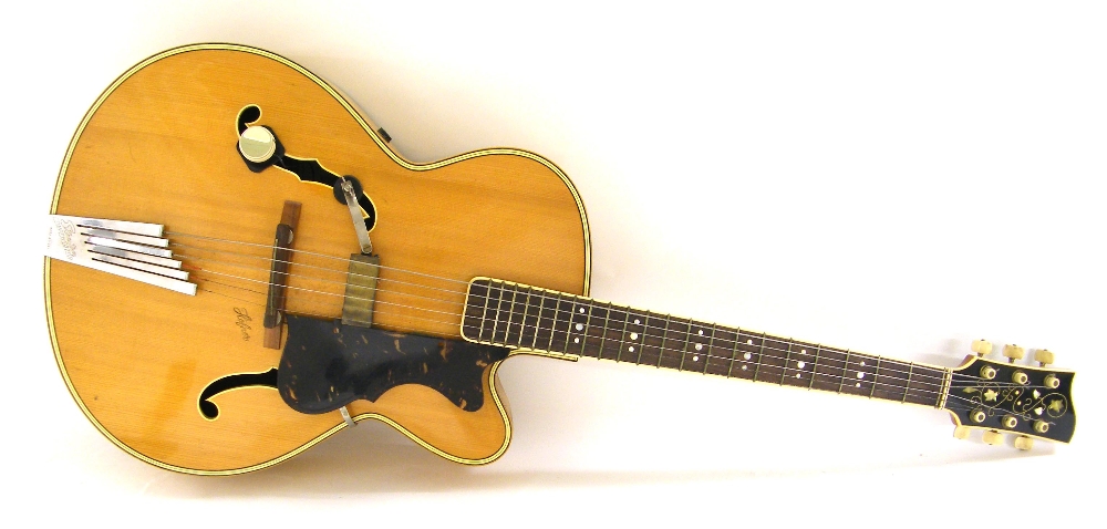 Hofner President archtop acoustic guitar, possibly a prototype model, circa 1953, ser. no. 1508 (