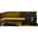 Bill Puplett custom Telecaster style electric/midi guitar, black finish with some surface marks, EMG