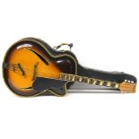 Roger Super cutaway archtop guitar, rare early production top of the line model, made in Germany,