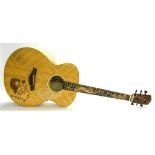 Blueberry Grand Concert electro-acoustic guitar, made in Bali, Indonesia, ser. no. 1010111, the