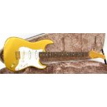 1990s Fernandes LE-2G electric guitar, made in Japan, metallic gold finish, with replacement Seymour