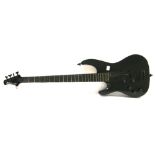 Aria Pro II Magna Series MAB-20/5 left-handed bass guitar, black finish with various surface marks