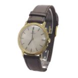 Omega gold plated and stainless steel gentleman's wristwatch, circa 1962, the silvered dial with