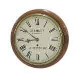 Mahogany single fusee 10" wall dial clock signed Stanley, 41 Princess St, Leicester Square, within a