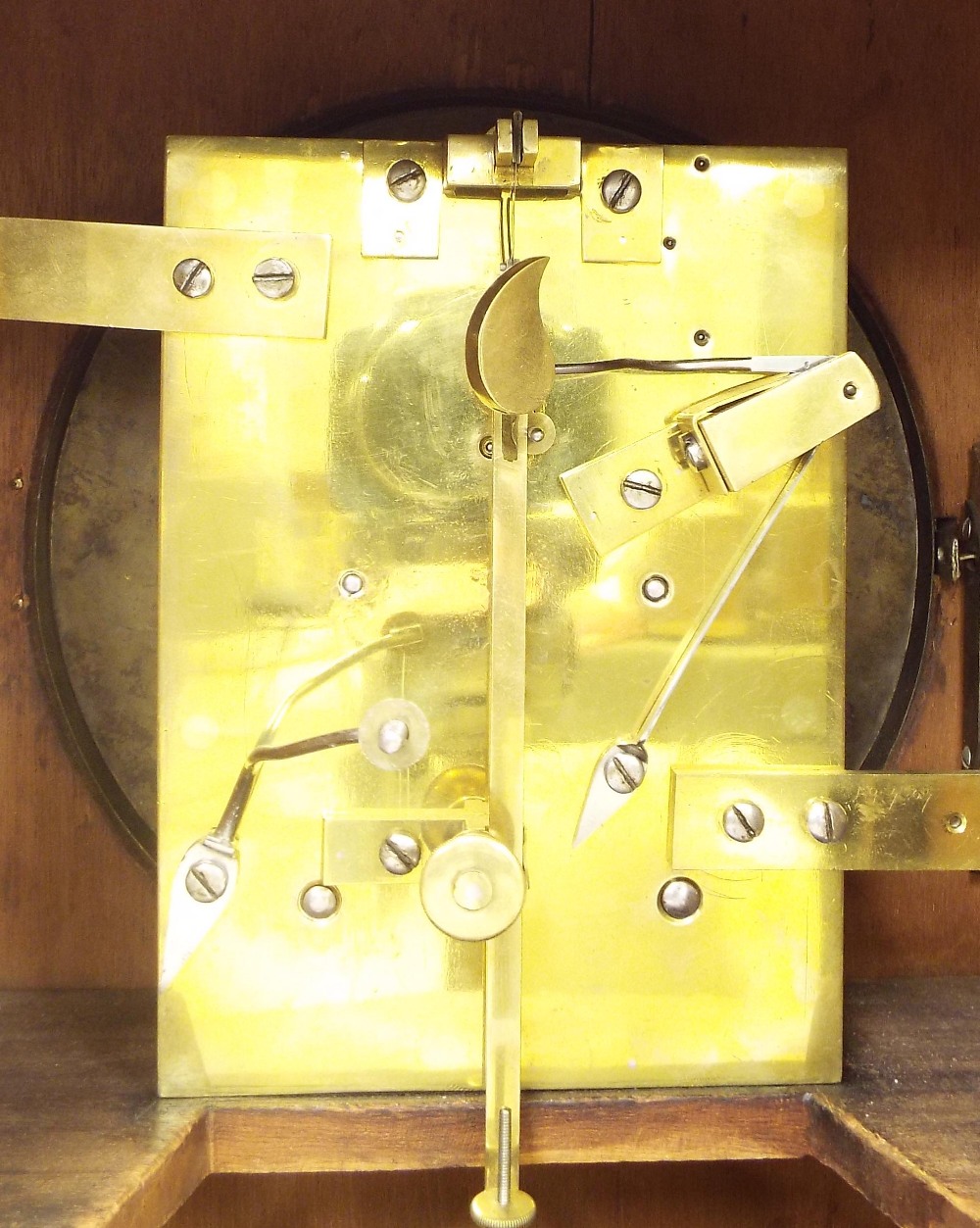 English walnut double fusee bracket clock striking on a bell, the 8" silvered dial signed Bennett, - Image 3 of 3