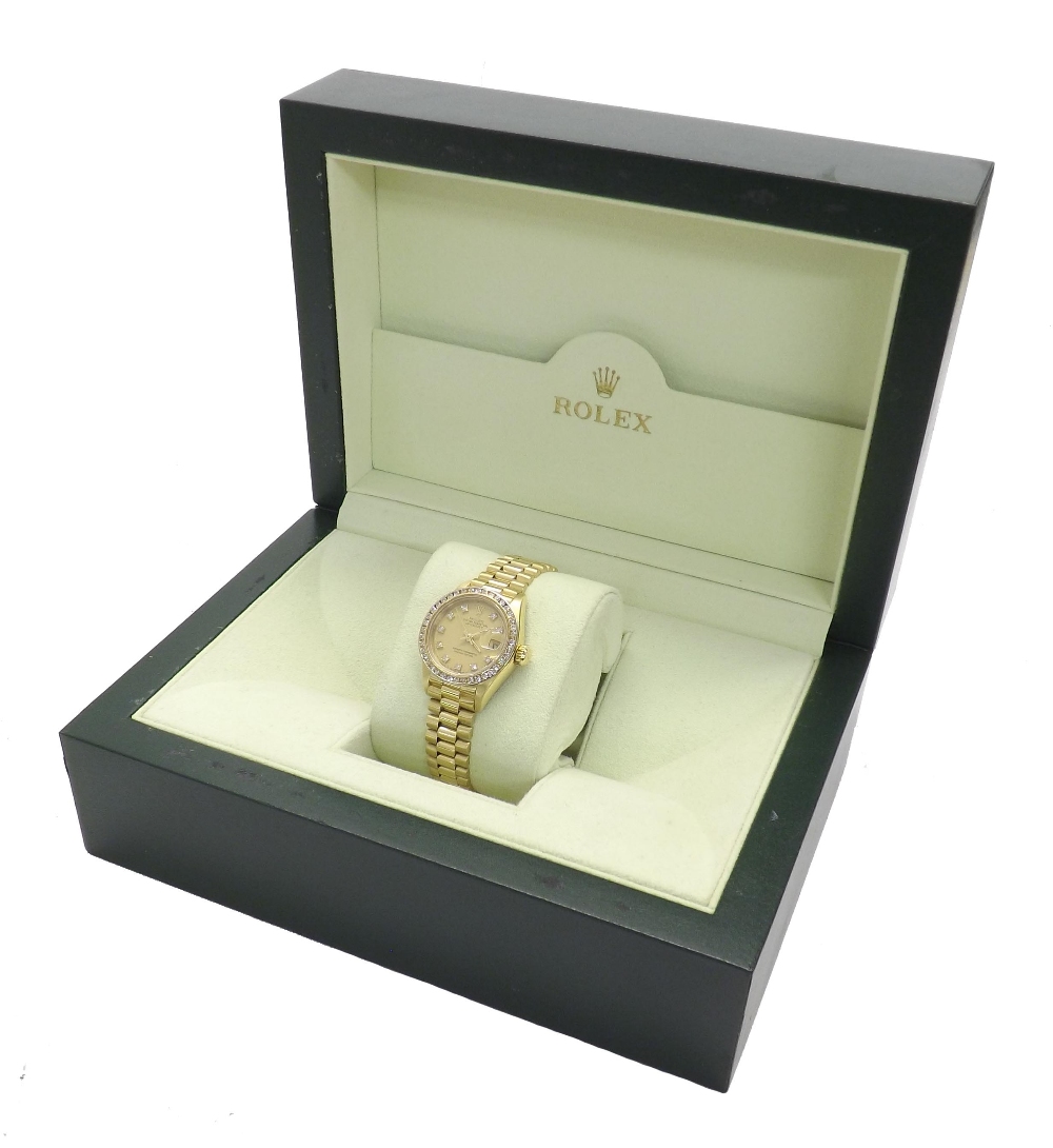 Rolex Oyster Perpetual Datejust 18ct diamond set lady's bracelet watch, ref. 69178, no. R411xxx,
