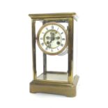 French four glass two train mantel clock, the S. Marti movement striking on a gong, the 3.75"