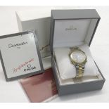Omega Seamaster Polaris chronograph stainless steel and gold gentleman's bracelet watch, quartz,