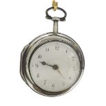 18th century silver pair cased verge pocket watch, London 1778, the fusee movement signed Wm Howard,