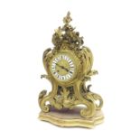 French ormolu two train mantel clock, the Pons movement striking on a bell and stamped Deniere,