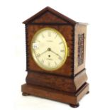 Walnut single fusee bracket clock, the 7" silvered dial signed E.J. Dent, London within a stepped