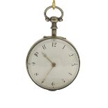 Early 19th century silver verge pocket watch, London 1814, the fusee movement signed E.G Pitt,