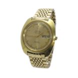 Omega Geneve Chronometer Electronic f300Hz gold plated gentleman's bracelet watch, circa 1970,