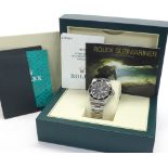 Rolex Oyster Perpetual Date Submariner stainless steel gentleman's bracelet watch, ref. 16610,