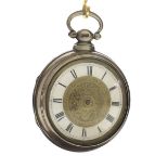 English silver fusee verge pair cased pocket watch, London 1845, signed Will'm Jones, Merthyr, no.