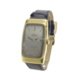Omega De Ville automatic gold plated and stainless steel gentleman's wristwatch, the rectangular