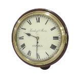 Mahogany single fusee 12" convex wall dial clock signed Handley & Moore, London, no. 3611, within