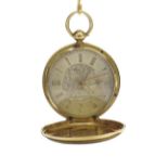 James McCabe 18ct verge hunter pocket watch, London 1823, the fusee movement signed Jas McCabe Royal