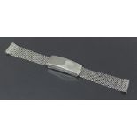 Omega stainless steel mesh-link watch bracelet, ref. 1120/116, no. 27, 17.5mm wide (new/old stock)