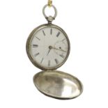 Silver fusee lever hunter pocket watch, London 1855, signed Edwd Funnell, Brighton, no. 5088, the