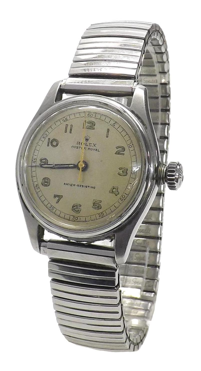 Rolex Oyster Royal stainless steel gentleman's wristwatch, ref. 6044, no. 740864, circa 1951, the