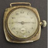 Rolex Oyster 9ct cushion case gentleman's wristwatch, import hallmarks for Glasgow 1927, case ref.