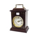 Unusual small rosewood mantel clock timepiece, the movement with platform escapement, the 4"