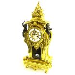 Impressive French ormolu and bronze two train large mantel clock, the S. Marti movement striking