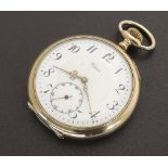 Victoria white metal (0.800) lever pocket watch, the dial with Arabic numerals, Louis style hands
