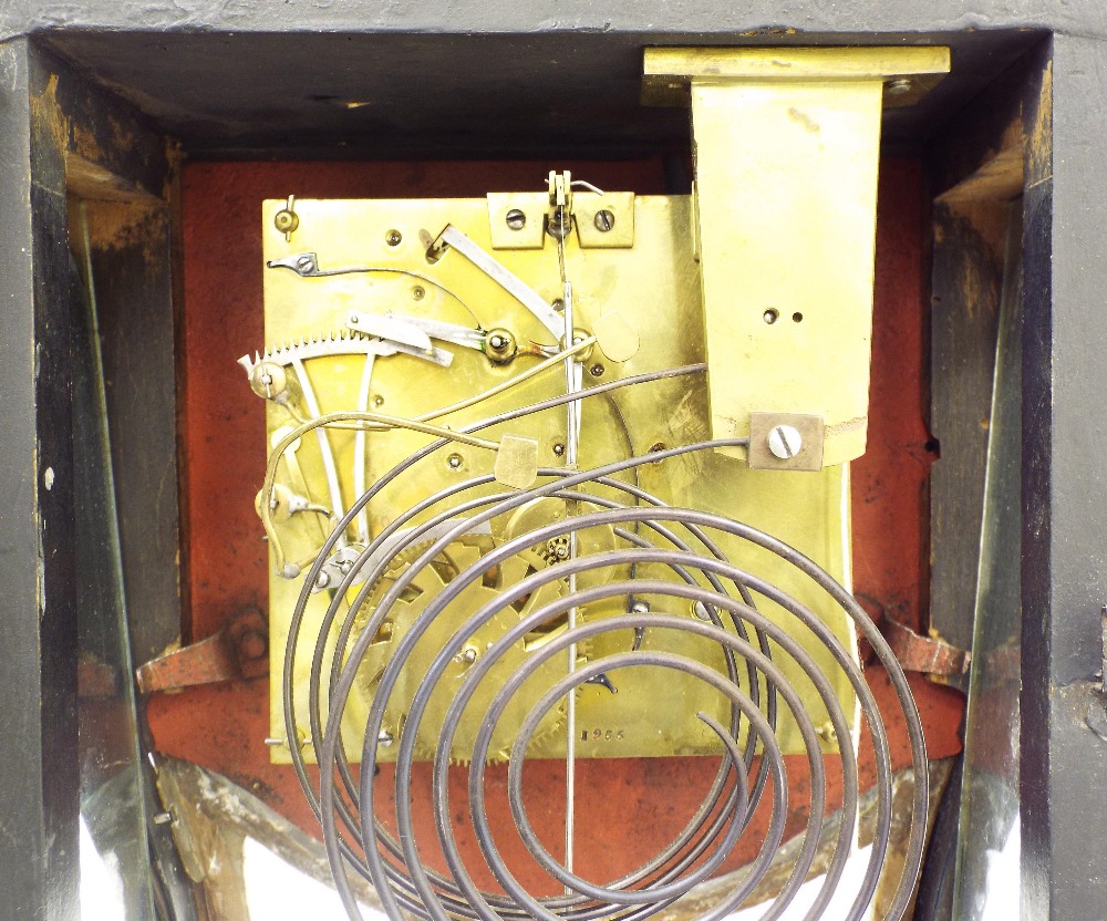 Small Swiss two train balloon bracket clock, the movement quarter striking on two gongs and a - Image 2 of 3