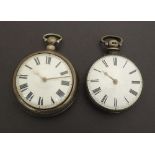 Silver pair cased fusee verge pocket watch, London 1860, signed Wm Daws, Attleboro, no. 44327,