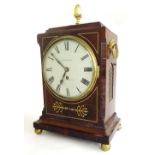 English mahogany single fusee bracket clock, the 8" convex cream dial signed J.B. Jenkins,