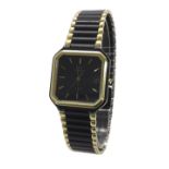 (UAHTVD) Omega De Ville Quartz PVD and gold plated gentleman's bracelet watch, the square dial