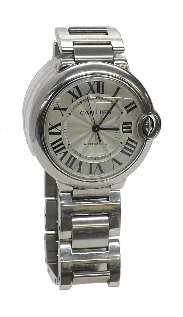 (33EPGH) Cartier Ballon Bleu automatic stainless steel gentleman's wristwatch, ref. 3284, circular