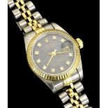 (V57QVB) Rolex Oyster Perpetual Datejust gold and stainless steel lady's bracelet watch, ref. 69173,
