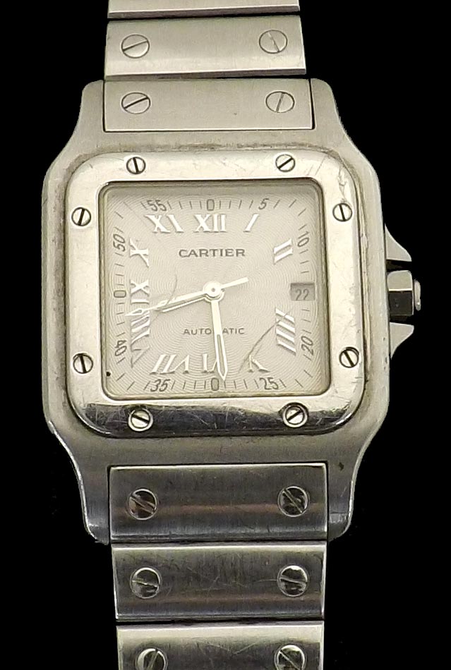 Cartier Santos automatic stainless steel gentleman's bracelet watch, ref. 2319, case no. 455522CD,