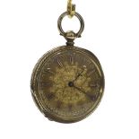 Jas McCabe small fusee lever pocket watch within an associated silver gilt engraved case, the