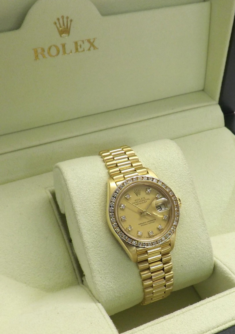 Rolex Oyster Perpetual Datejust 18ct diamond set lady's bracelet watch, ref. 69178, no. R411xxx, - Image 2 of 5