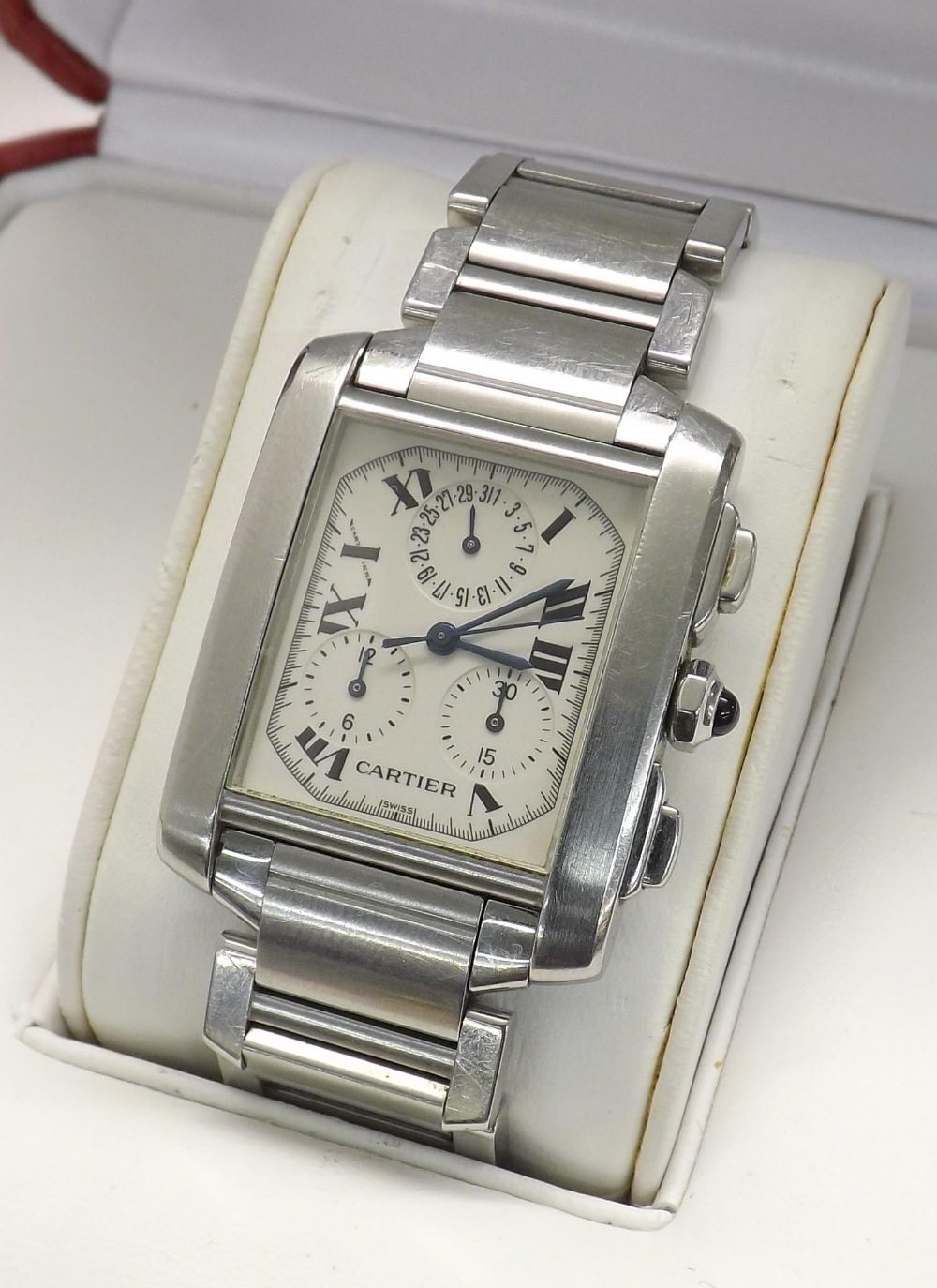 (543936-1-A) Cartier Tank Francais XL Chronoflex stainless steel gentleman's bracelet watch, ref. - Image 2 of 3